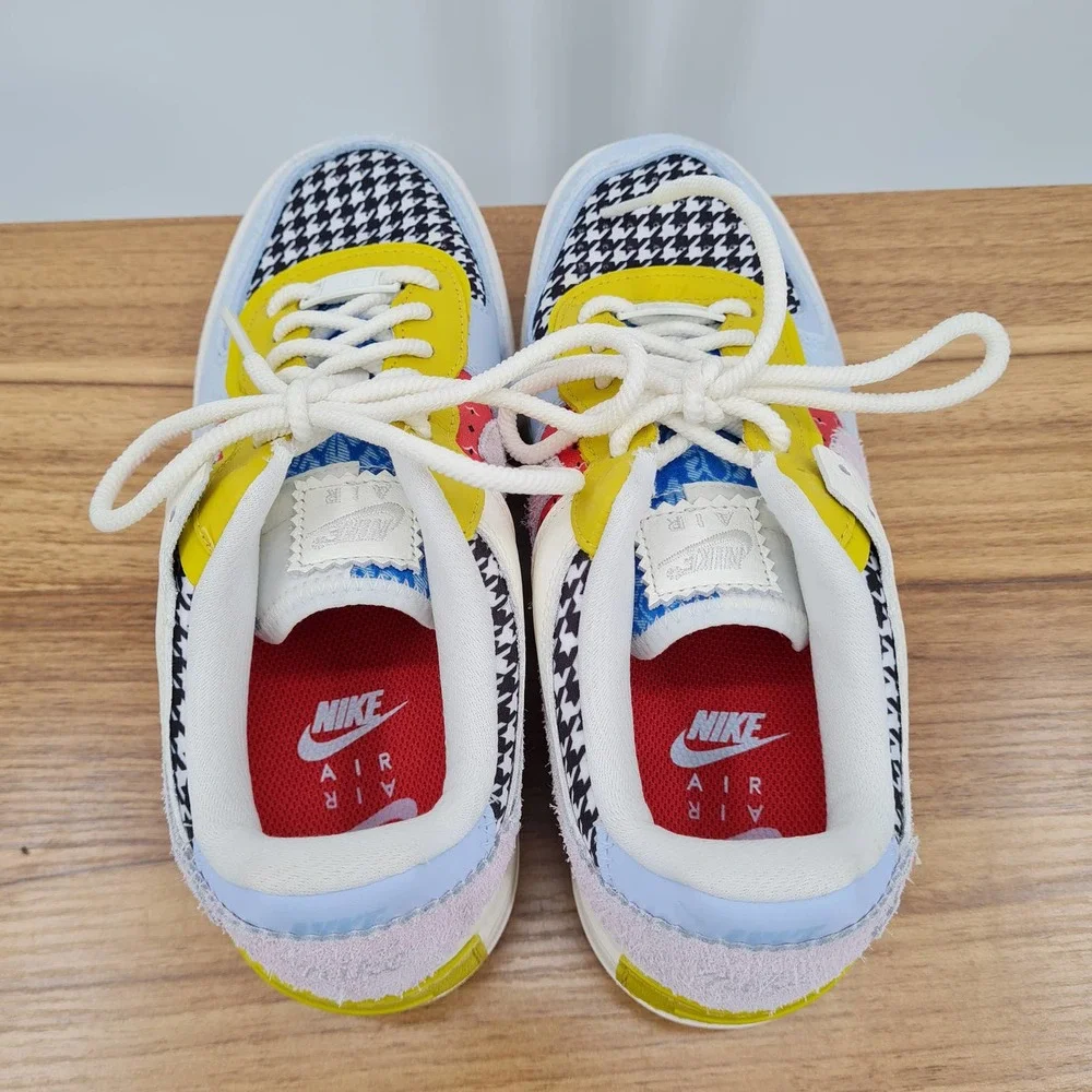 Nike Women's Multicolor Low-Top Sneakers - Light Blue, Pink, Yellow, White